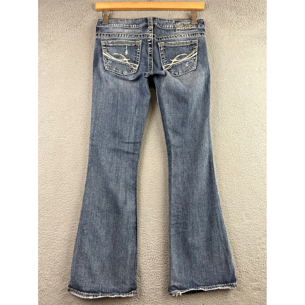 Silver Jeans Co Frances Low Rise Bootcut Distressed Medium Wash Jeans 27x31